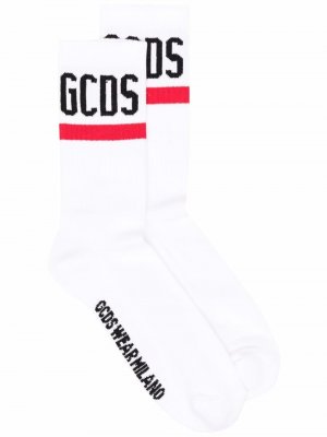 Носки в рубчик с логотипом Gcds. Цвет: белый