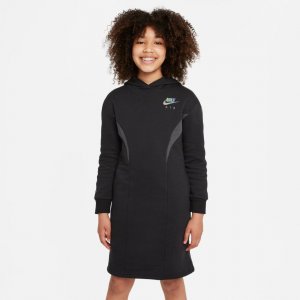 Подростковое платье Air Fleece Dress Nike. Цвет: черный