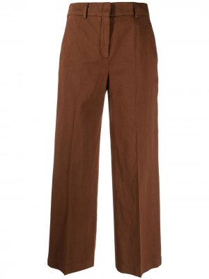 Расклешенные брюки с завышенной талией Incotex. Цвет: коричневый
