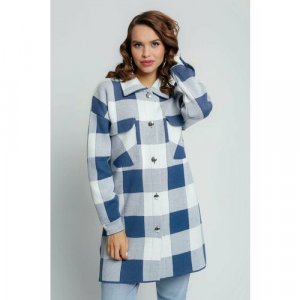 Пиджак , размер 48, синий, белый Текстильная Мануфактура. Цвет: синий/белый