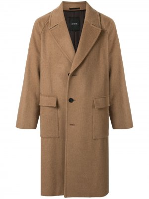 Однобортное пальто с широкими лацканами Loveless. Цвет: коричневый