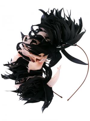 Ободок с отделкой перьями Eugenia Kim. Цвет: чёрный