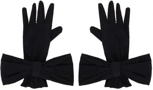 Эксклюзивные черные перчатки SSENSE с бантом Shushu/Tong