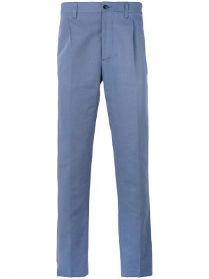 Классические брюки со складками Mp Massimo Piombo. Цвет: синий