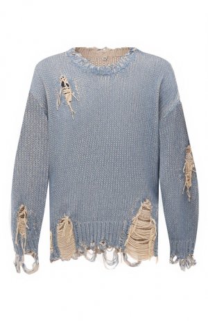 Хлопковый свитер R13. Цвет: голубой