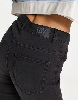 Черные джинсы скинни с завышенной талией JDY