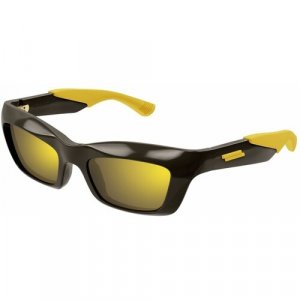 Солнцезащитные очки , коричневый, желтый Bottega Veneta. Цвет: черный