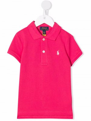 Рубашка поло с вышитым логотипом Ralph Lauren Kids. Цвет: розовый