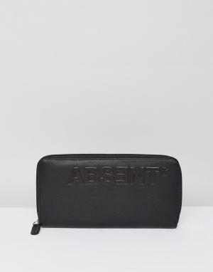 Кожаный дорожный бумажник с принтом ASOS. Цвет: черный