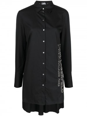 Декорированная рубашка-туника Karl Lagerfeld. Цвет: черный