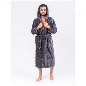 Халат мужской банный VAKKAS-TEKSTILE,халат домашний Вакас-текстиль ,велюровый ,мужской Ваккас -текстиль. Цвет: серый