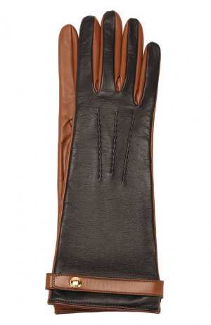 Кожаные перчатки Burberry. Цвет: коричневый