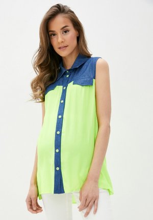 Блуза MammySize. Цвет: зеленый