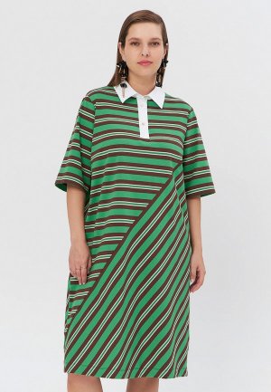 Платье Lessismore. Цвет: зеленый