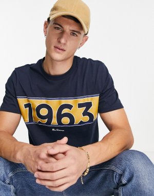 Спортивная футболка в стиле ретро с надписью 1963 -Темно-синий Ben Sherman
