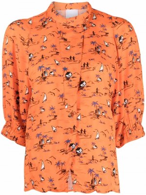 Sailing-print blouse Merci. Цвет: оранжевый