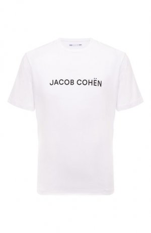 Хлопковая футболка Jacob Cohen. Цвет: белый