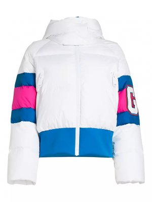Лыжная куртка-пуховик с цветными блоками Puck , белый Goldbergh