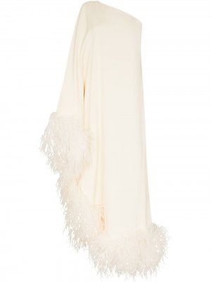 Вечернее платье Ubud с перьями Taller Marmo. Цвет: бежевый