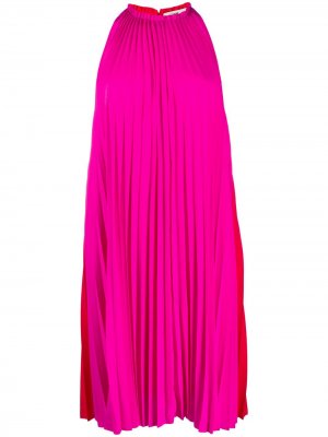 Плиссированное платье с вырезом халтер DVF Diane von Furstenberg. Цвет: розовый