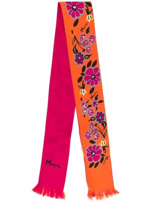 Платок с цветочным принтом Marni. Цвет: оранжевый