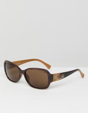 Коричневые квадратные солнцезащитные очки Esprit. Цвет: коричневый
