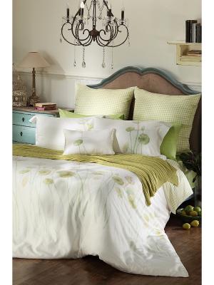 Комплект постельного белья 1,5 спальный Лилии ARTILIVI. Цвет: салатовый