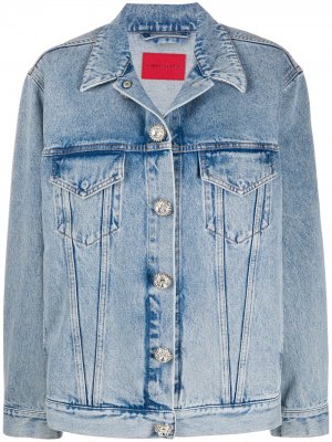 Джинсовая куртка с декорированными пуговицами Alessandra Rich. Цвет: синий