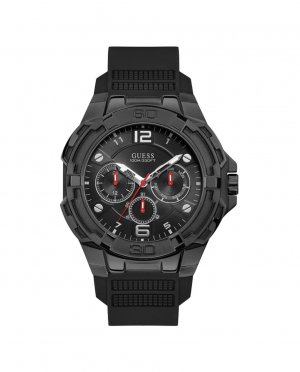 Мужские часы Genesis W1254G2 из силикона и черным ремешком , черный Guess