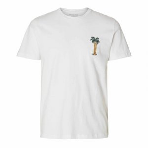 Мужская футболка с круглым вырезом и короткими рукавами из органического хлопка принтом ВЫБРАНО Selected