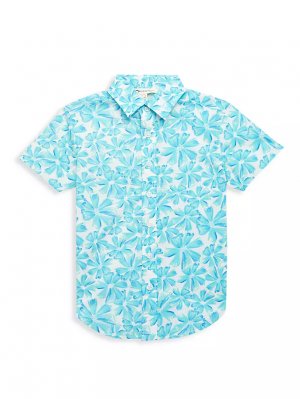 Рубашка с короткими рукавами для вечеринки Little Boy's & Day , цвет aqua bloom Appaman
