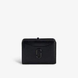 Компактный кожаный кошелек мини с логотипом, черный Marc Jacobs