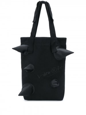 Декорированная сумка-тоут с логотипом Viktor & Rolf. Цвет: черный