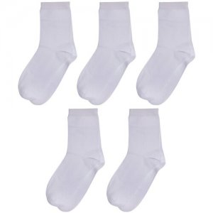 Комплект из 5 пар детских носков белые, размер 20-22 ХОХ. Цвет: белый
