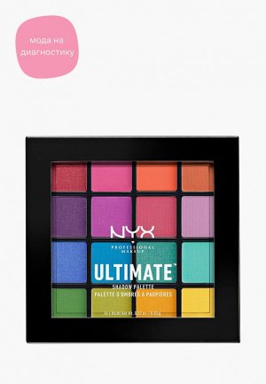 Палетка теней для век Nyx Professional Makeup Ultimate Shadow Palette, оттенок 04, Brights, 13 г. Цвет: разноцветный