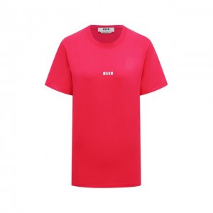 Хлопковая футболка MSGM. Цвет: розовый
