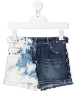 Джинсовые шорты с принтом тай-дай Givenchy Kids. Цвет: синий