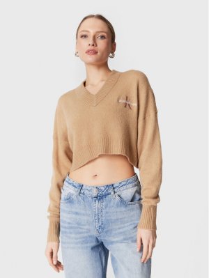 Пуловер свободного кроя , бежевый Calvin Klein