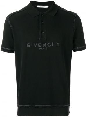 Рубашка-поло с логотипом спереди Givenchy. Цвет: черный