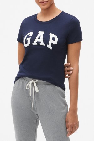Классическая футболка с круглым вырезом и логотипом Gap, синий GAP