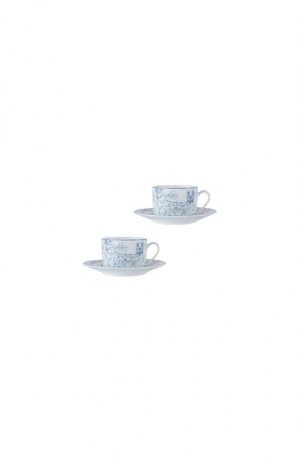 Набор из 2-х чайных чашек с блюдцами Tout Paris Bernardaud. Цвет: синий