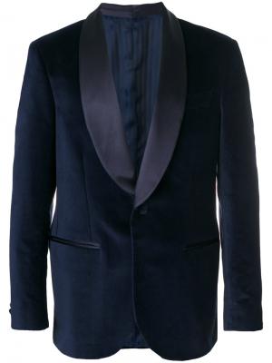 Пиджак с лацканами-шалькой Mp Massimo Piombo. Цвет: синий