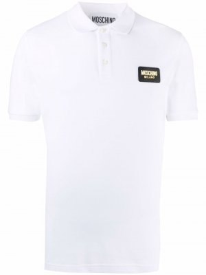 Рубашка поло с логотипом Moschino. Цвет: белый