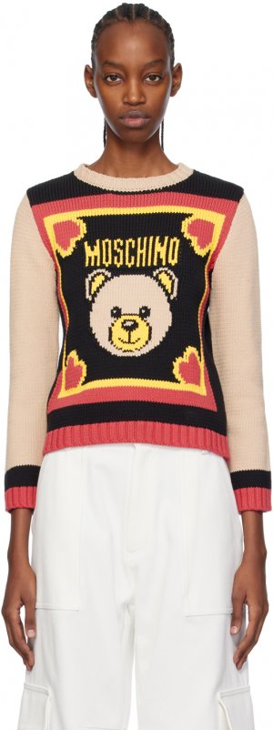 Разноцветный свитер интарсии Moschino
