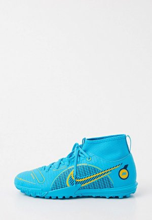Шиповки Nike JR SUPERFLY 8 ACADEMY TF. Цвет: голубой