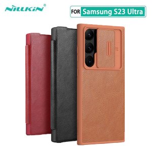 Чехол Nillkin Qin для Samsung Galaxy S23, кожаный с карманом карт, сумка-бумажник, откидная крышка S23 Ultra,
