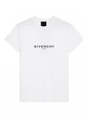 Приталенная футболка с логотипом и короткими рукавами , белый Givenchy