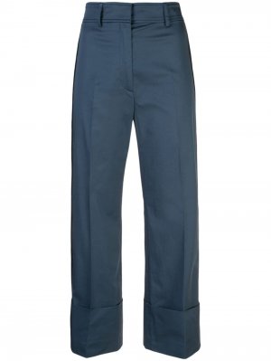 Укороченные брюки со складками Rochas. Цвет: синий
