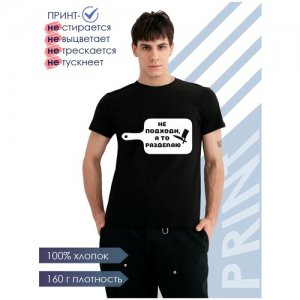 Футболка , хлопок, размер 52, черный SAMO. Цвет: черный
