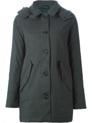 Стеганое пальто со съемным капюшоном Duvetica. Цвет: зелёный
